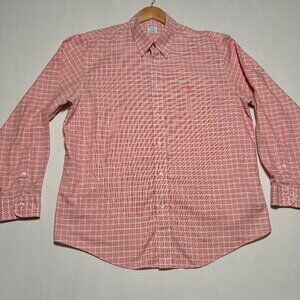 Brooks Brothers Regent Button-Down Shirt XL — Pink/Coral Check — Non-Iron Supima